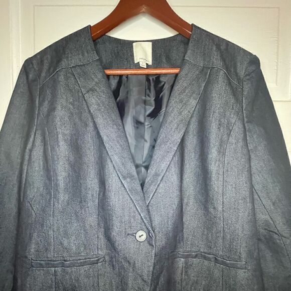 Halogen One Button Jean Blazer - Picture 11 of 12
